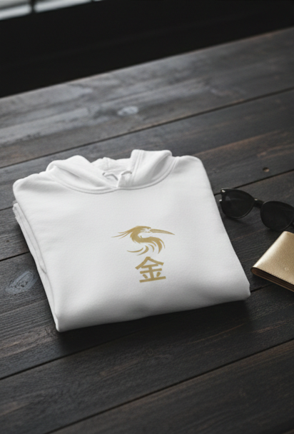 Gold Crane Streetwear Hoodie