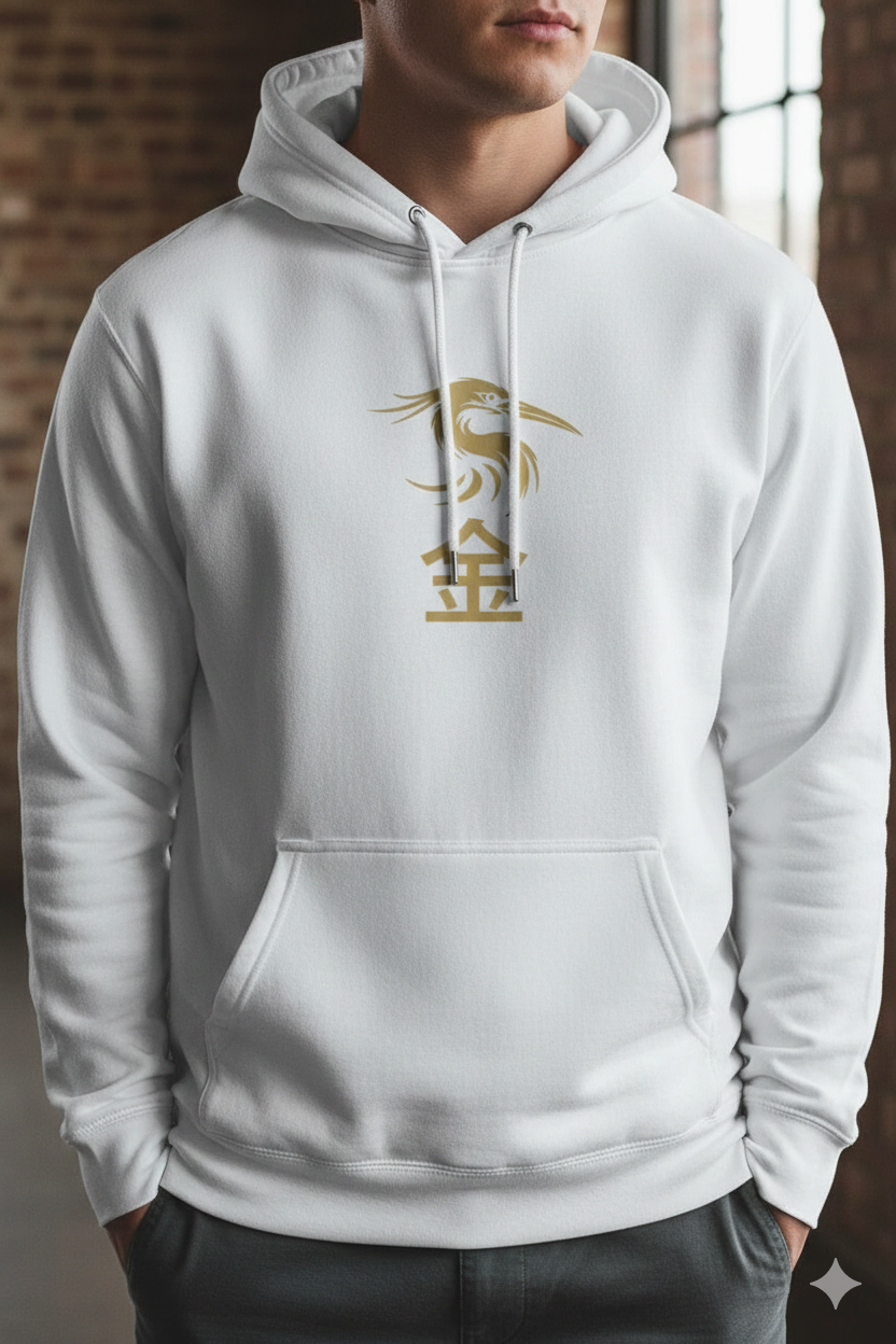 Gold Crane Streetwear Hoodie