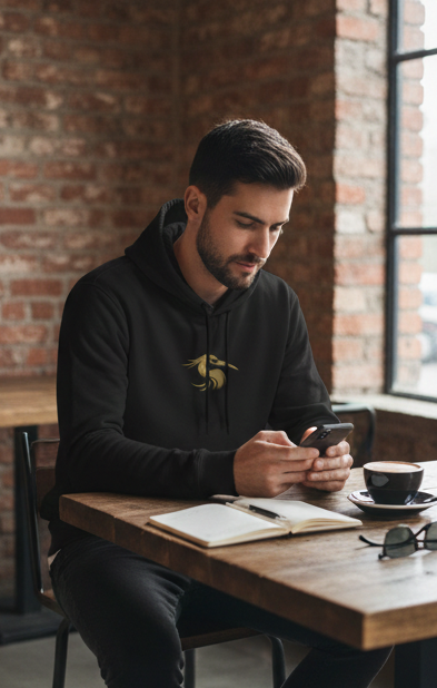 Gold Crane Streetwear Hoodie